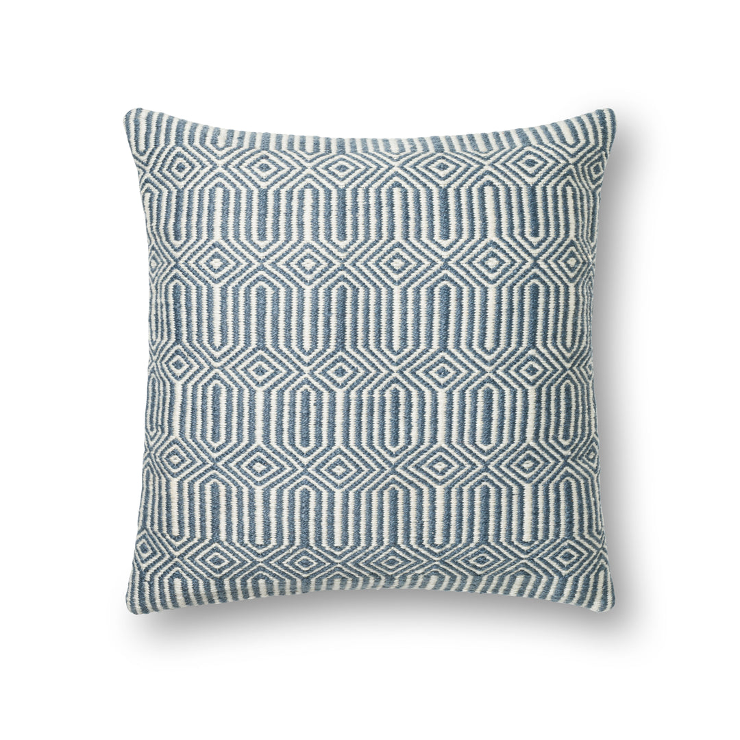 Loloi P0339 Blue / Ivory 22" x 22" Cover Only Pillow