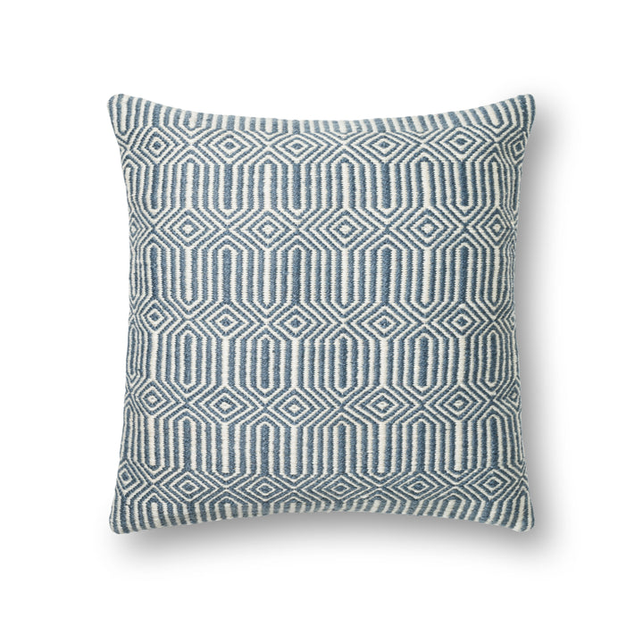 Loloi P0339 Blue / Ivory 22" x 22" Cover Only Pillow