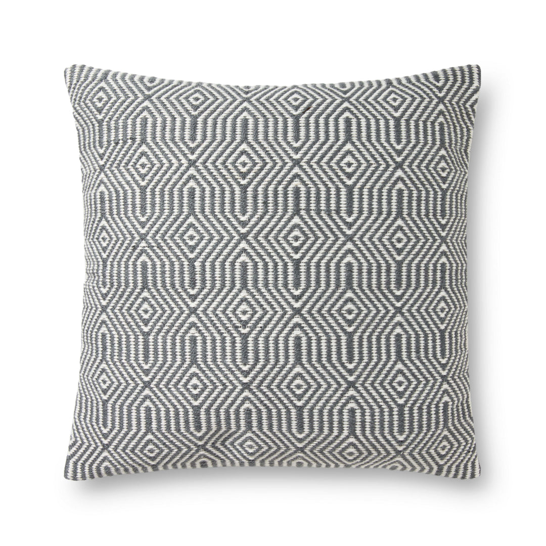 Loloi P0339 Charcoal / White 22" x 22" Cover w/Down Pillow