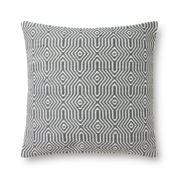 Loloi P0339 Charcoal / White 22" x 22" Cover w/Down Pillow