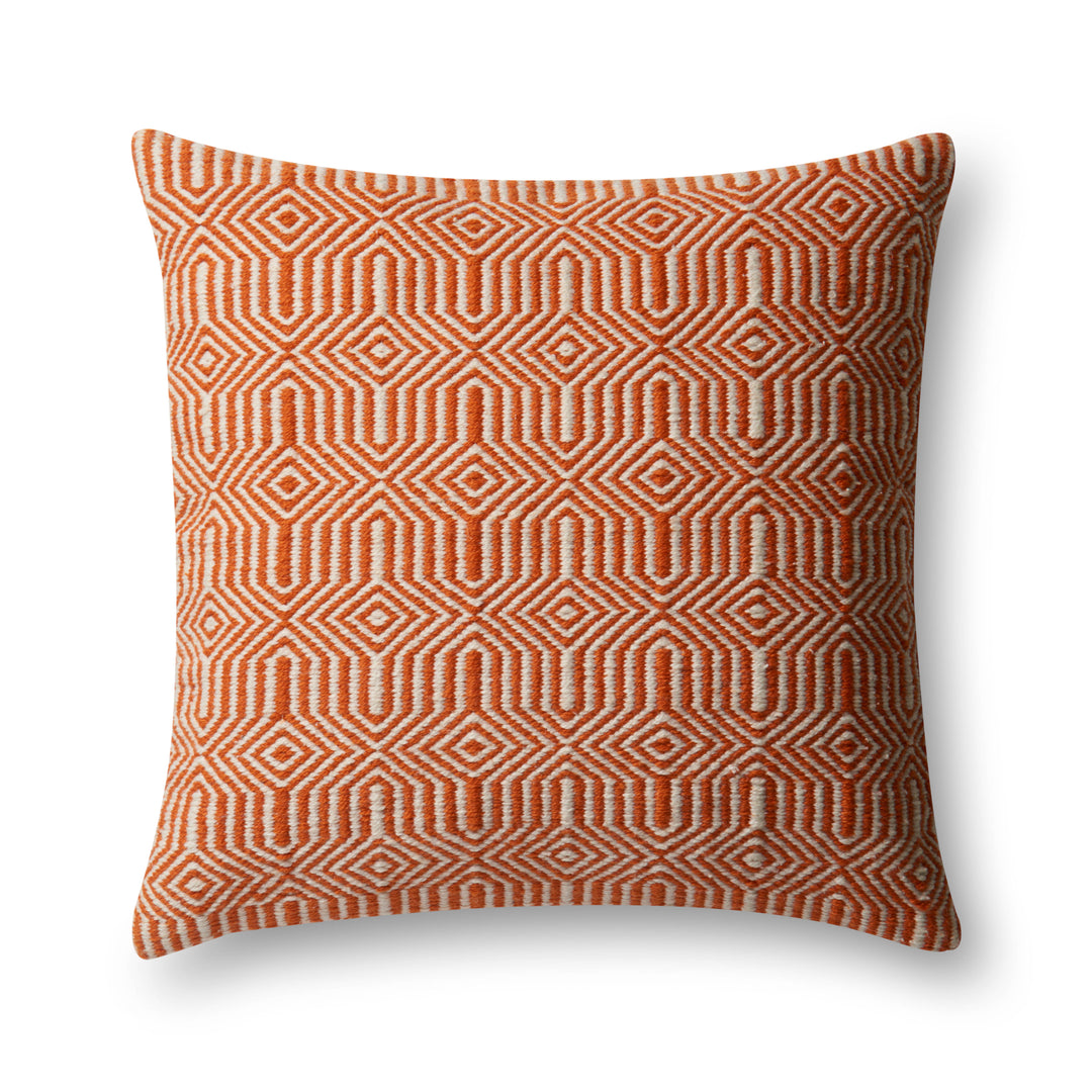 Loloi P0339 Orange / Ivory 22" x 22" Cover w/Down Pillow