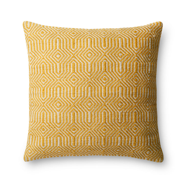 Loloi P0339 Yellow / Ivory 22" x 22" Cover Only Pillow