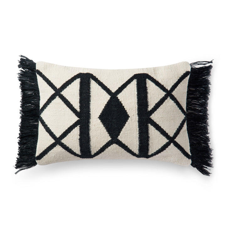 Loloi P0503 Black / Ivory 13" x 21" Cover Only Pillow