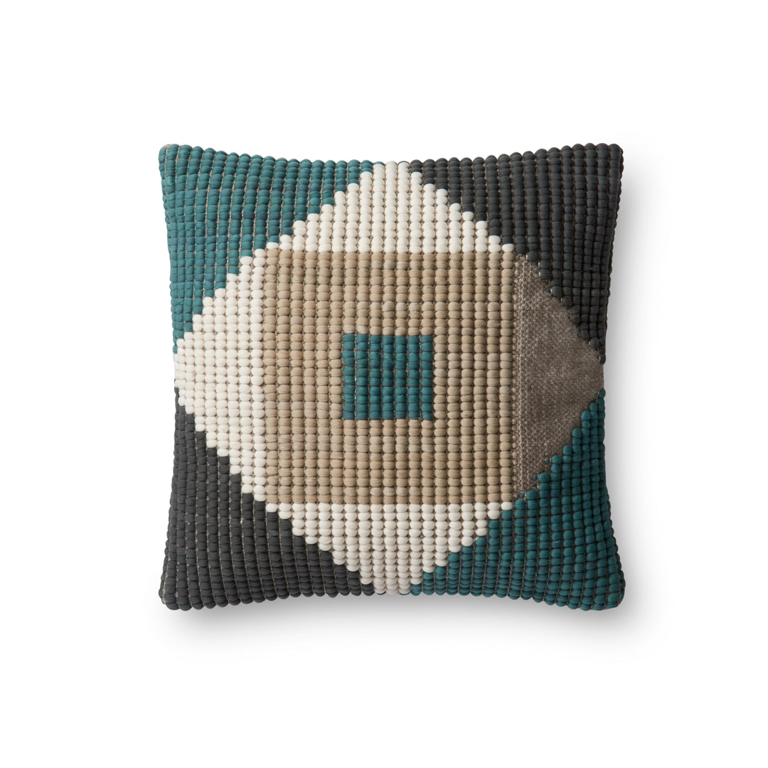 Loloi P0505 Teal / Multi 18" x 18" Cover Only Pillow