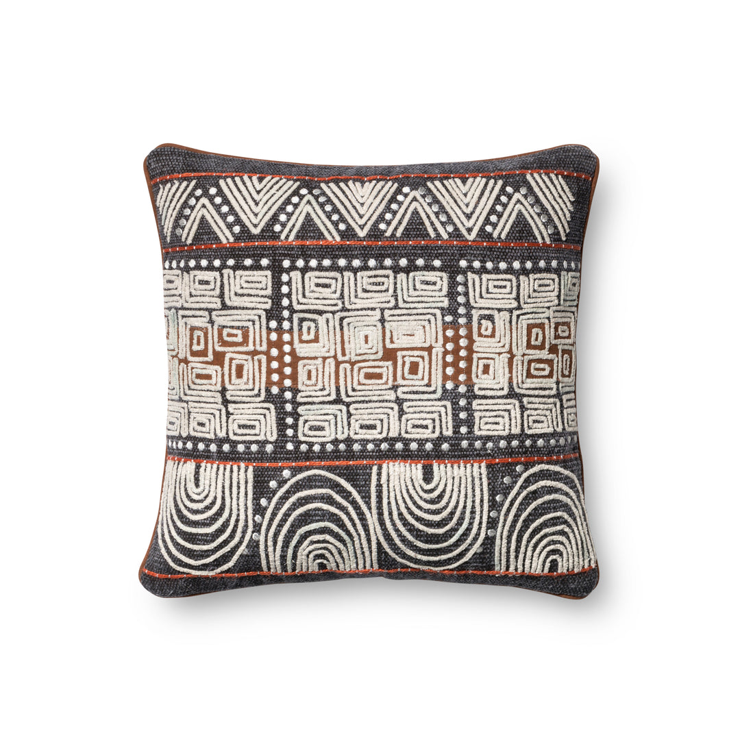 Loloi P0379 Blue / Rust 18" x 18" Cover Only Pillow