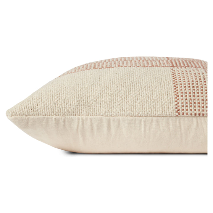 Loloi Wells Cream / Terracotta 22'' x 22'' Cover Only Pillow