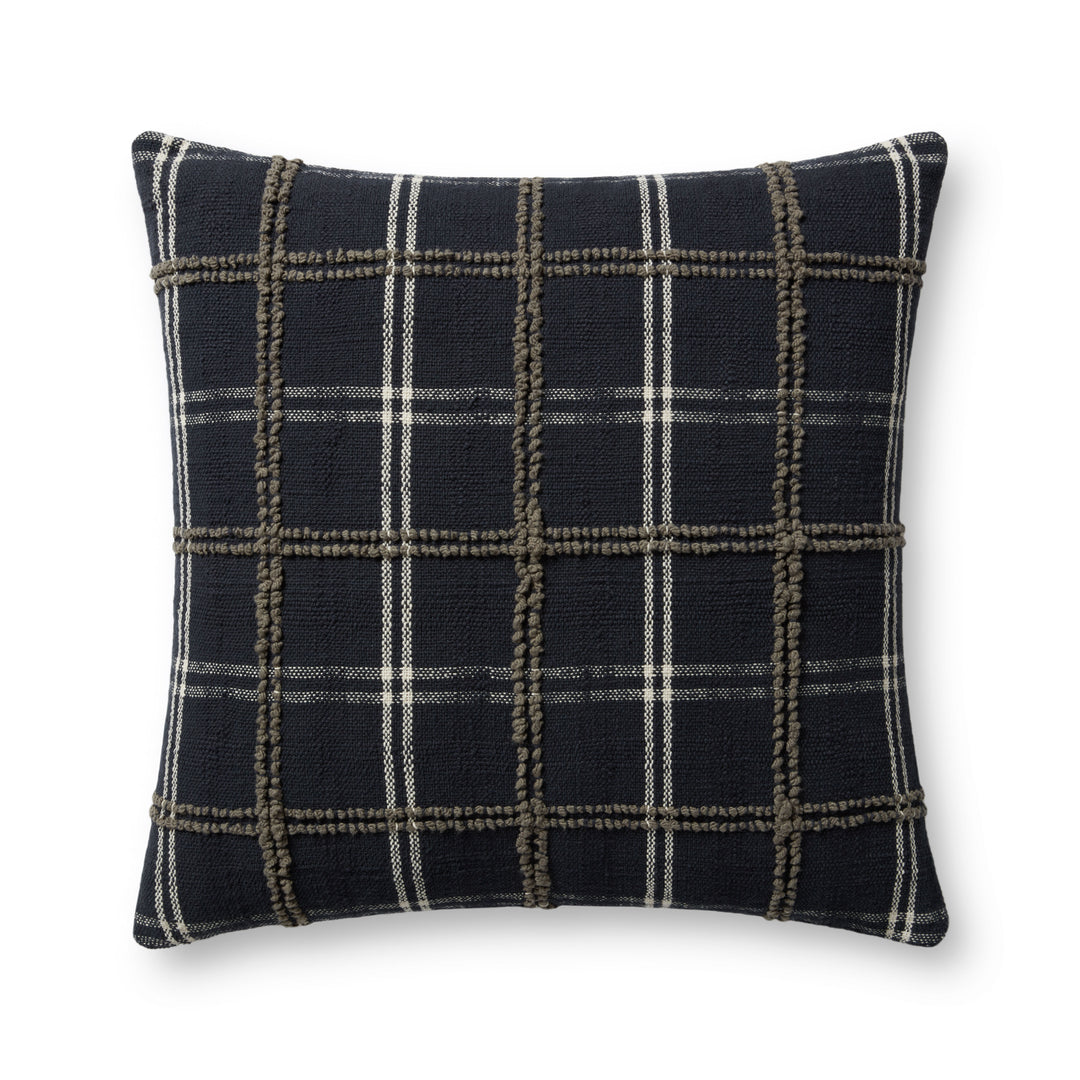 Magnolia Home by Joanna Gaines x Loloi Noah PMH0057 Charcoal 22'' x 22'' Cover w/Down Pillow