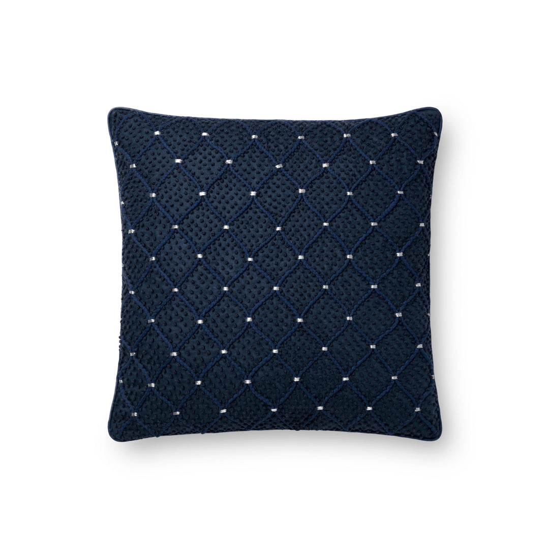 Loloi P0675 Navy / Silver 18" x 18" Cover w/Down Pillow