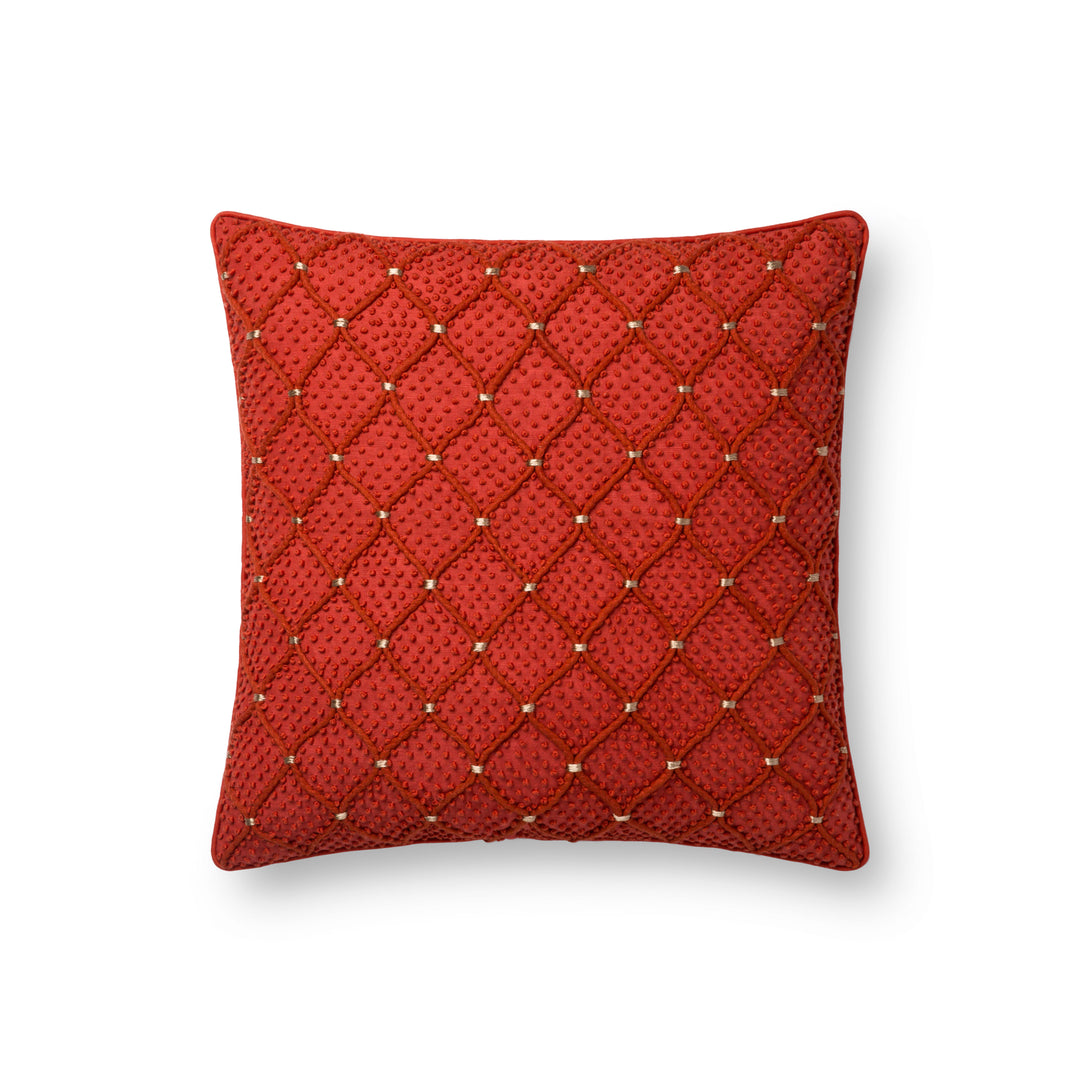 Loloi P0675 Rust / Gold 18" x 18" Cover Only Pillow