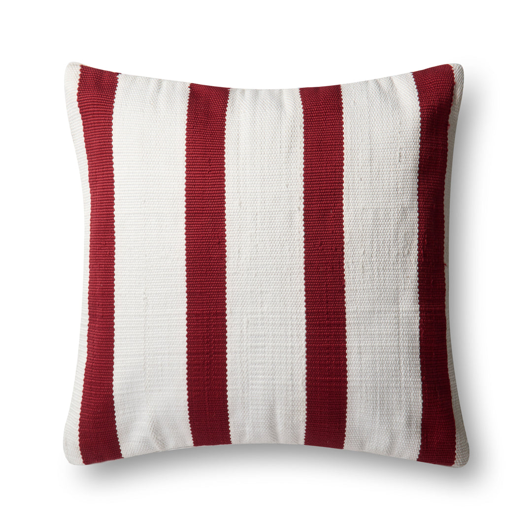 Loloi P0507 Red / Ivory 22" x 22" Cover w/Down Pillow