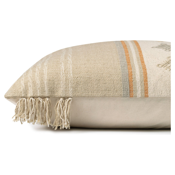 Loloi P0933 Beige / Orange 22" x 22" Cover Only Pillow