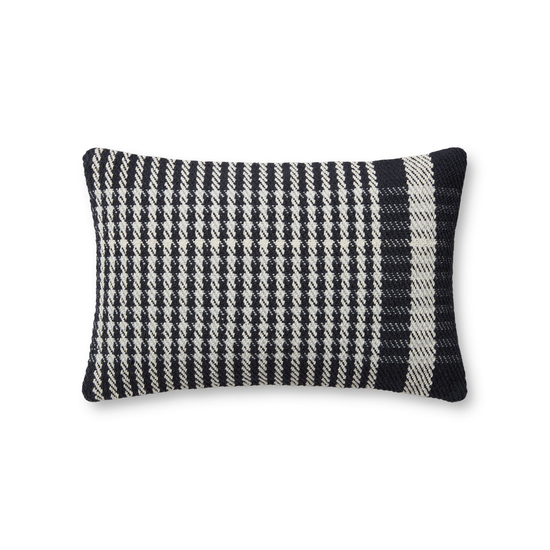 Magnolia Home by Joanna Gaines x Loloi Jesse PMH0058 Charcoal / Ivory 13'' x 21'' Cover Only Pillow