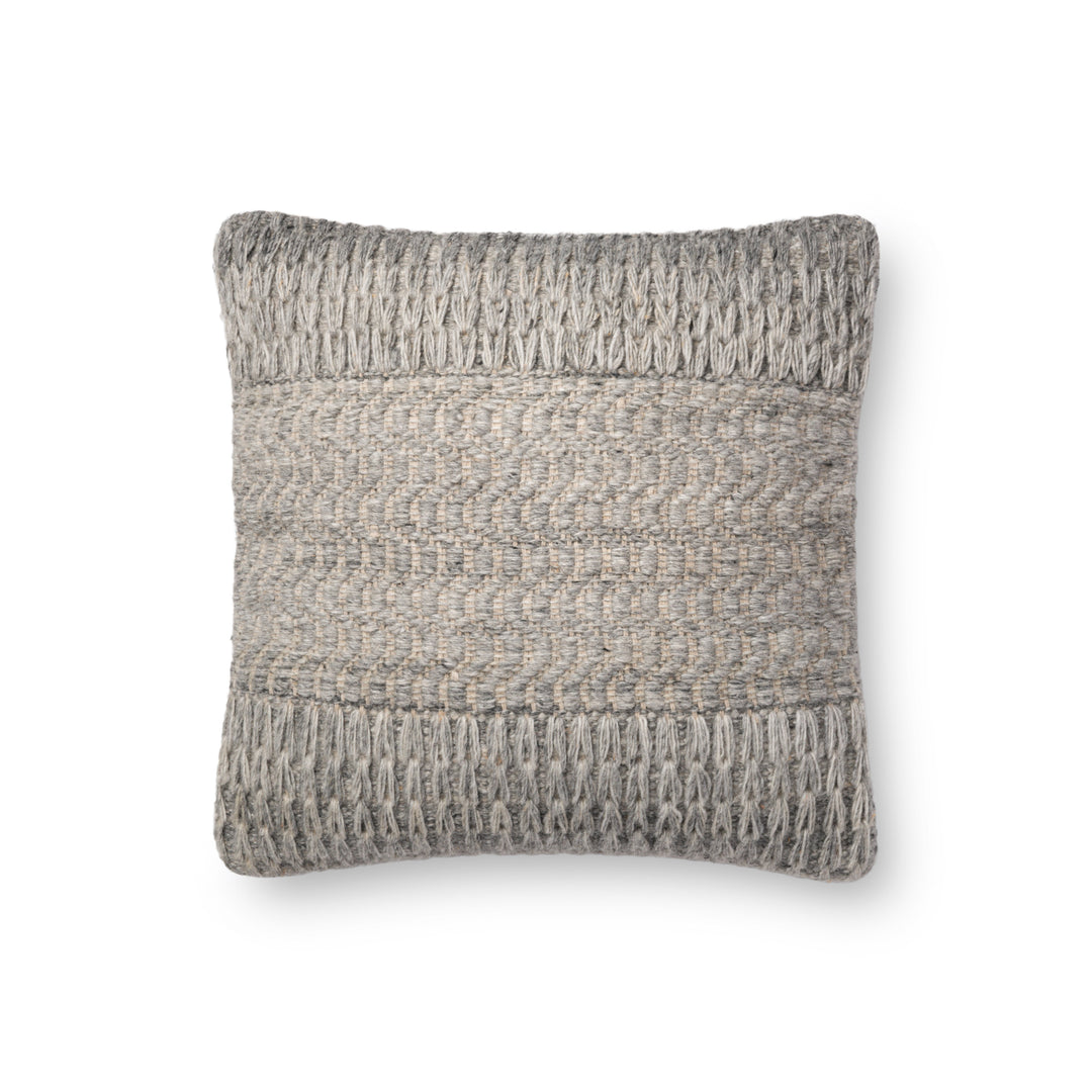 Loloi P0697 Grey 18" x 18" Cover Only Pillow