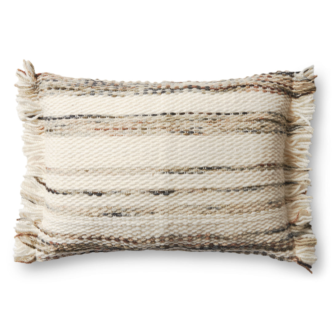 Magnolia Home by Joanna Gaines x Loloi PMH0006 Natural / Multi 16" x 26" Cover w/Down Pillow