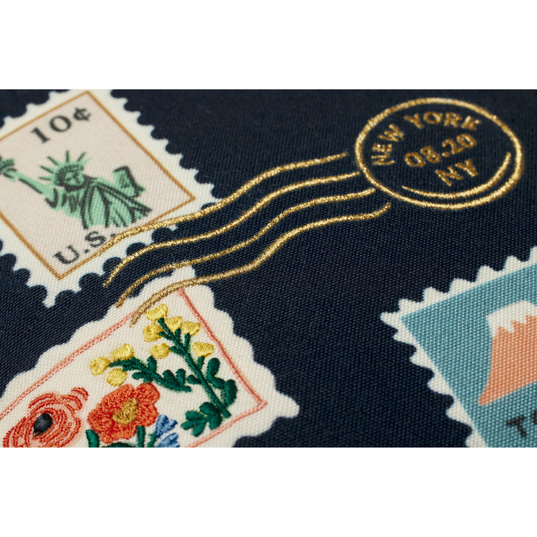 Rifle Paper Co. x Loloi Navy 18'' x 18'' Cover w/Down Pillow