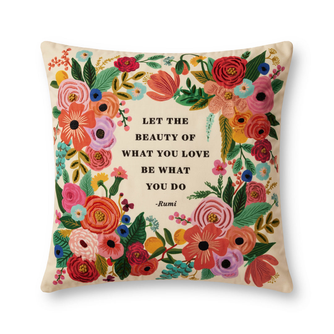 Rifle Paper Co. x Loloi Multi 22'' x 22'' Cover Only Pillow