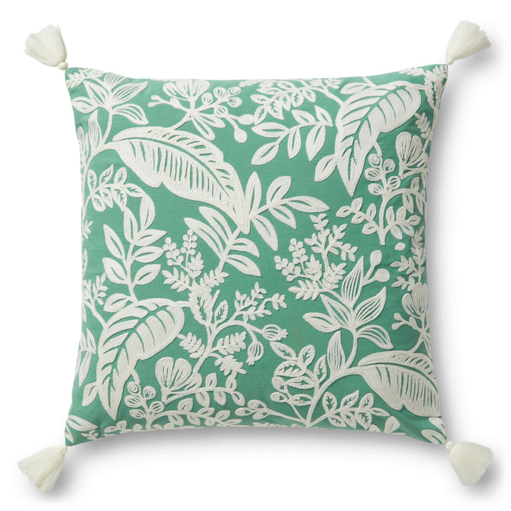 Rifle Paper Co. x Loloi PRP0002 Sage / White 22" x 22" Cover Only Pillow