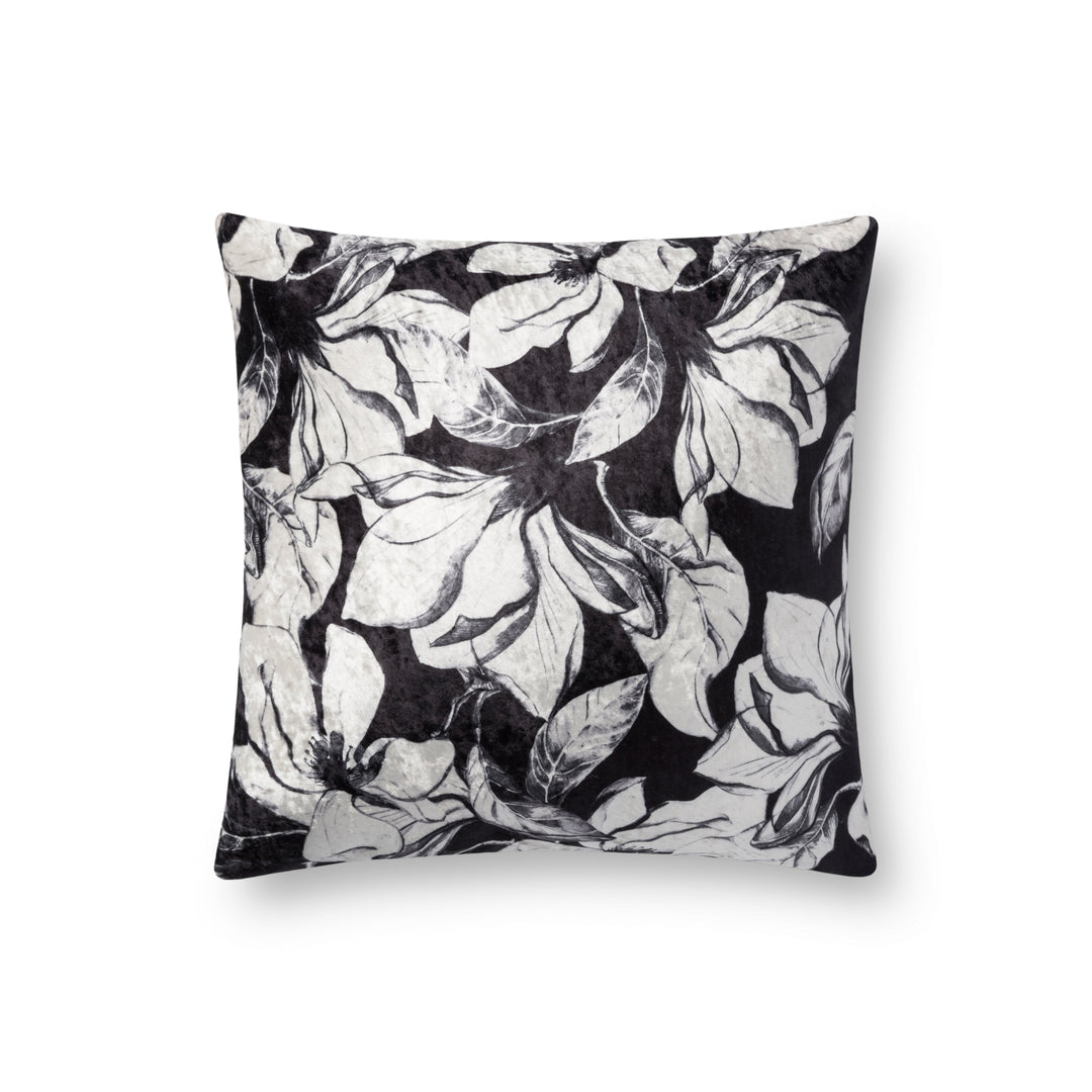 Loloi P0754 Black / White 18" x 18" Cover w/Down Pillow