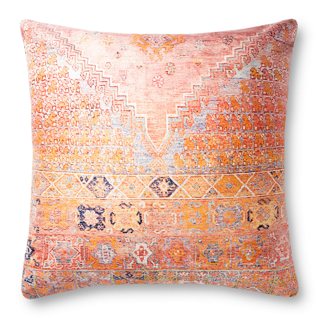 Loloi P0885 Coral / Multi 3' x 3' Pillow