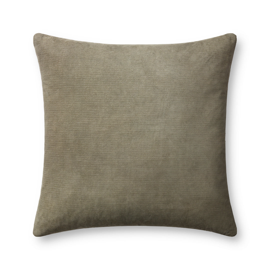 Magnolia Home by Joanna Gaines x Loloi Beatrice PMH0048 Olive 22'' x 22'' Cover w/Down Pillow