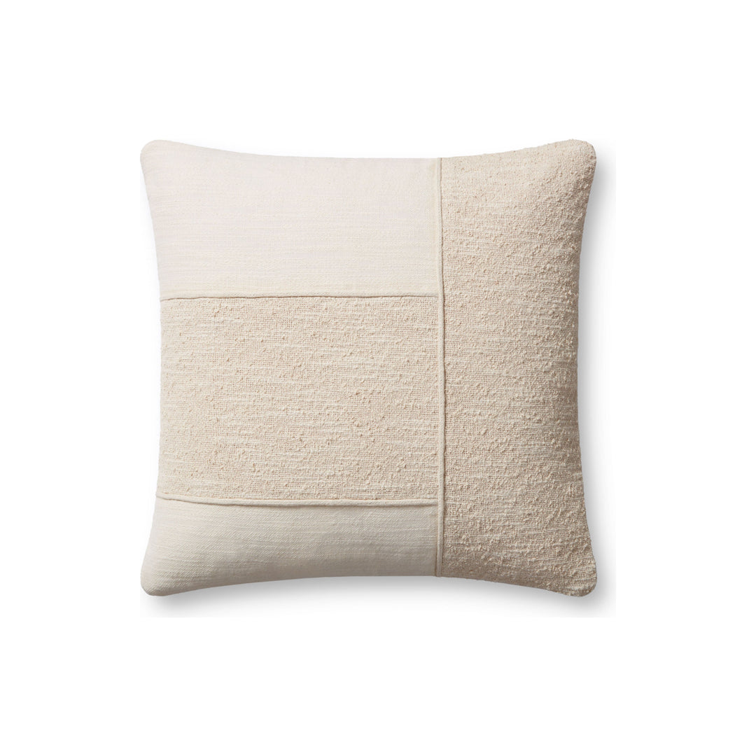 Magnolia Home by Joanna Gaines x Loloi Leslie PMH0060 Ivory 18'' x 18'' Cover w/Down Pillow