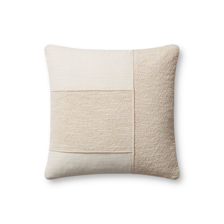 Magnolia Home by Joanna Gaines x Loloi Leslie PMH0060 Ivory 18'' x 18'' Cover w/Down Pillow