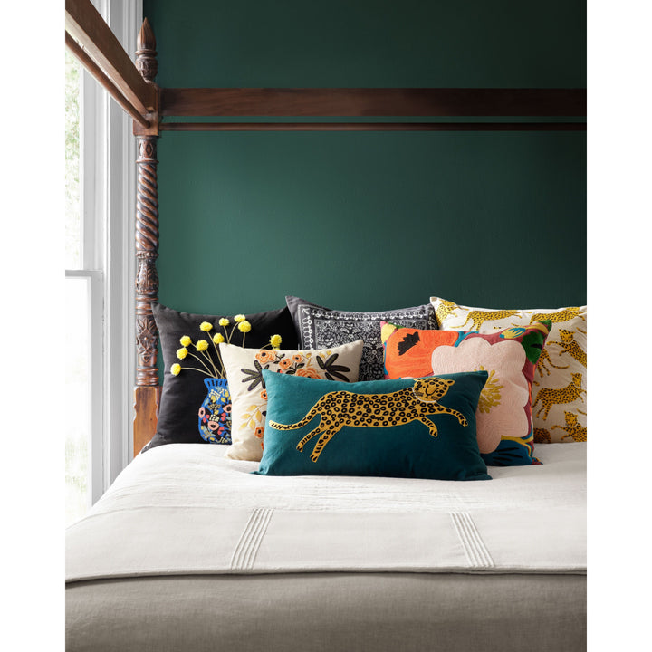 Rifle Paper Co. x Loloi P6055 Teal / Gold 16" x 26" Cover Only Pillow