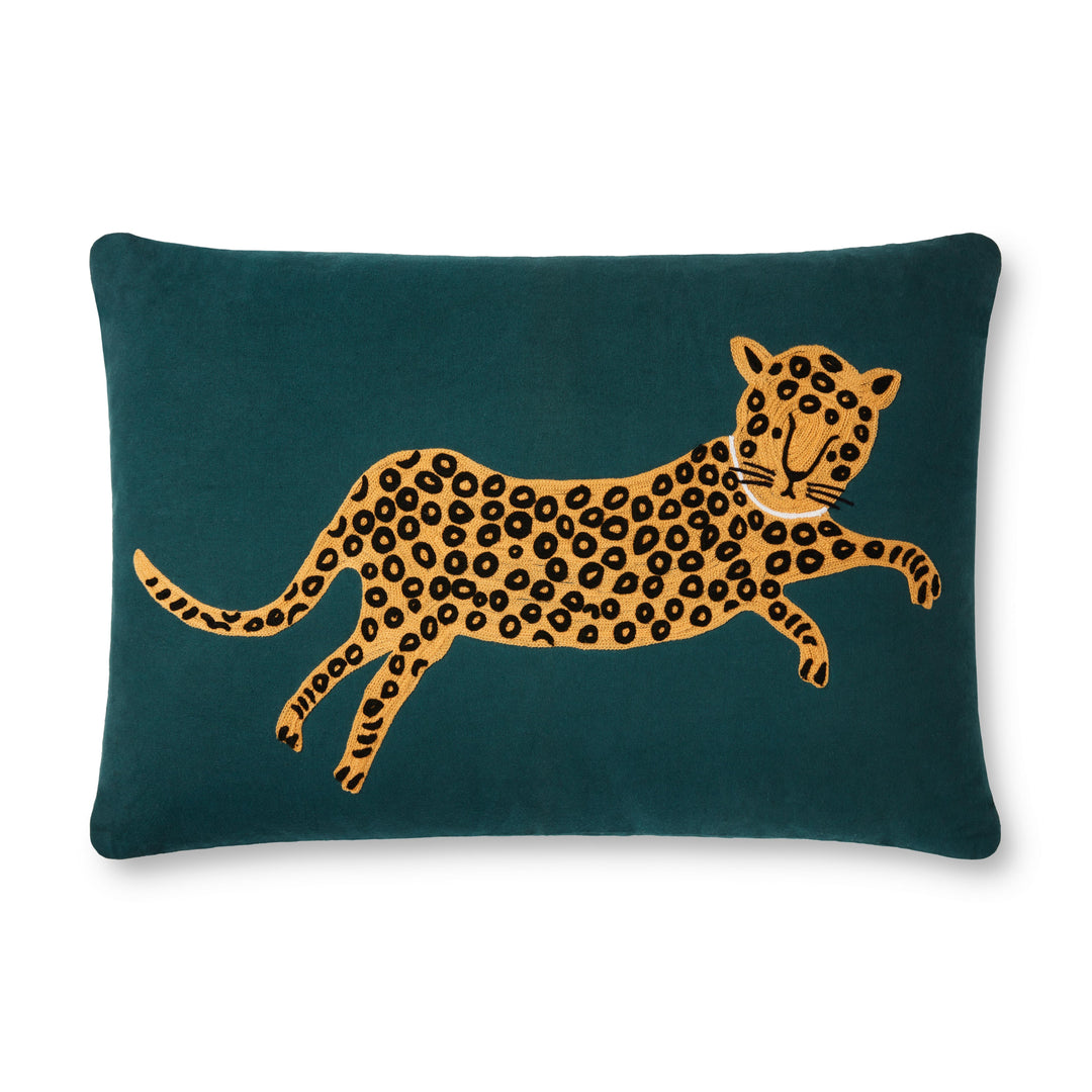 Rifle Paper Co. x Loloi P6055 Teal / Gold 16" x 26" Cover Only Pillow