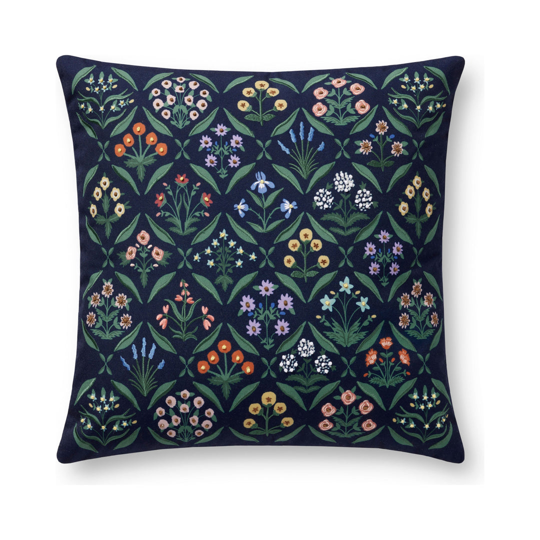 Rifle Paper Co. x Loloi PRP0055 Navy / Multi 22'' x 22'' Cover Only Pillow