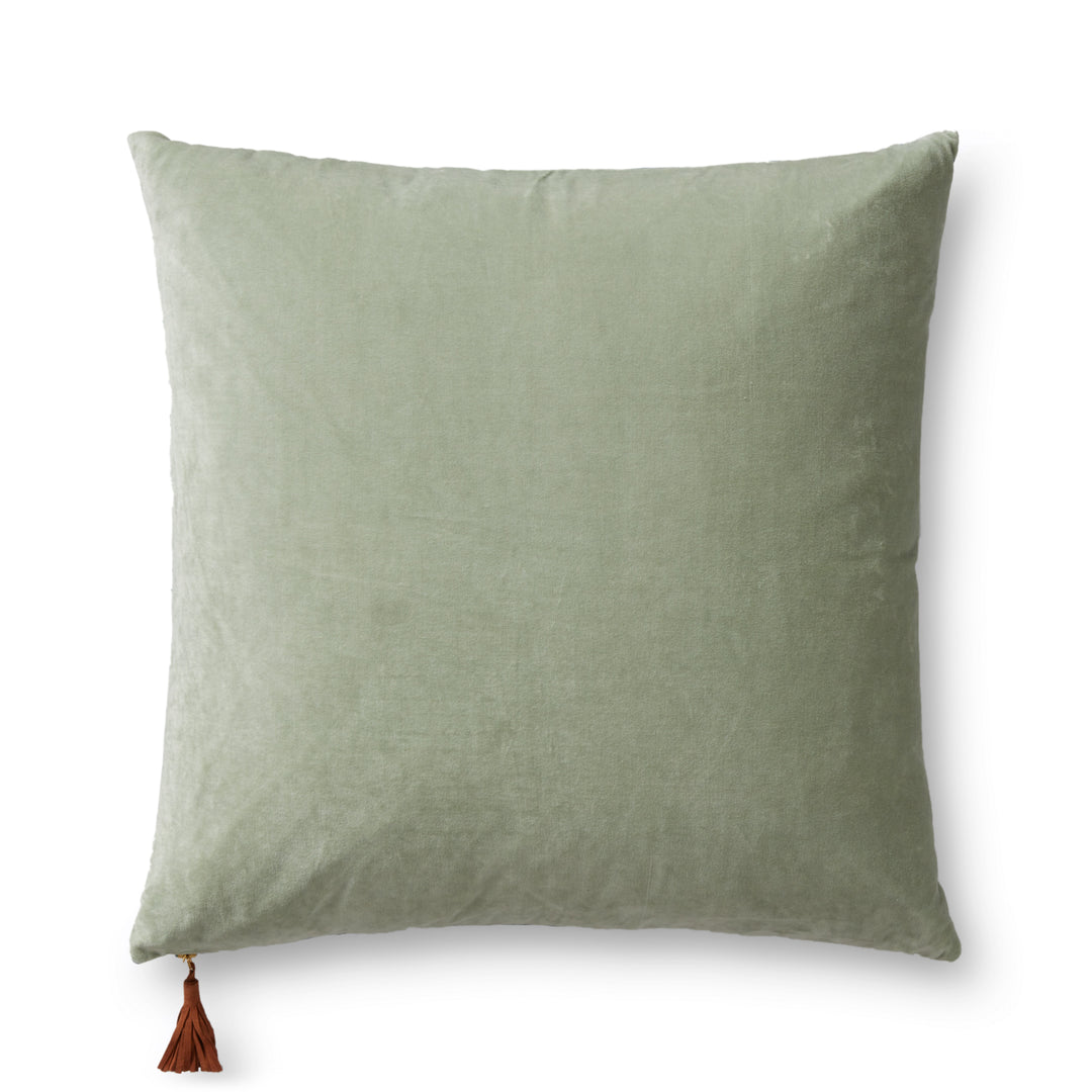 Magnolia Home by Joanna Gaines x Loloi P1153 Lt. Green / Blue 22" x 22" Cover w/Down Pillow