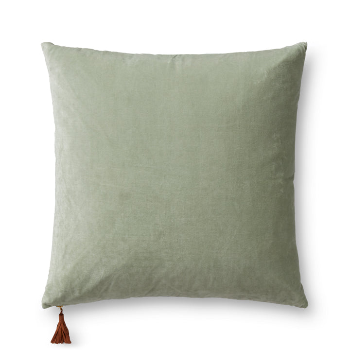 Magnolia Home by Joanna Gaines x Loloi P1153 Lt. Green / Blue 22" x 22" Cover w/Down Pillow