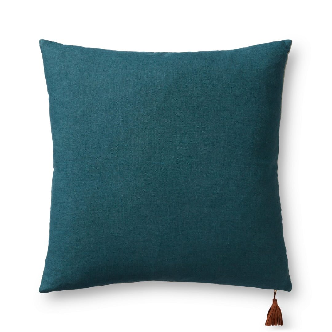 Magnolia Home by Joanna Gaines x Loloi P1153 Lt. Green / Blue 22" x 22" Cover w/Down Pillow