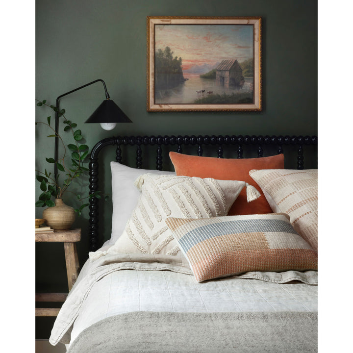 Magnolia Home by Joanna Gaines x Loloi P1153 Sand / Blush 22" x 22" Cover w/Down Pillow