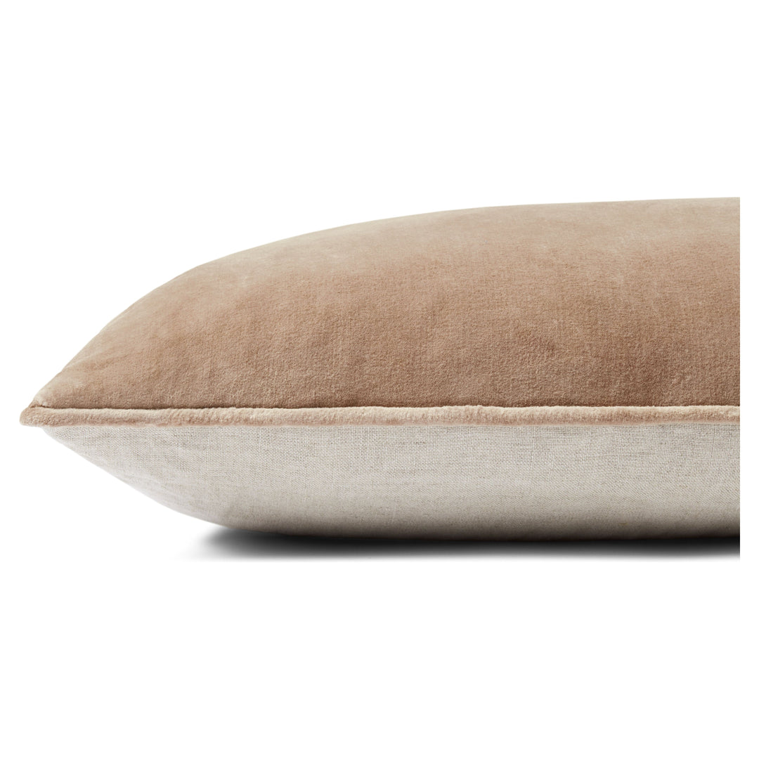 Magnolia Home by Joanna Gaines x Loloi Taupe / Natural 13'' x 35'' Cover Only Pillow