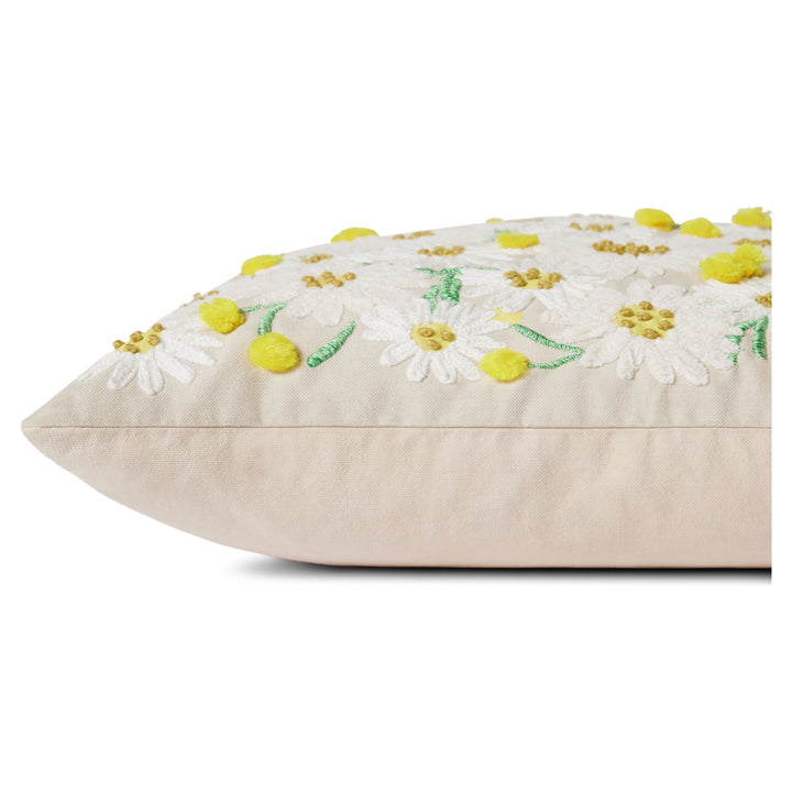 Rifle Paper Co. x Loloi PRP0018 Daisies Beige 18" x 18" Cover Only Pillow