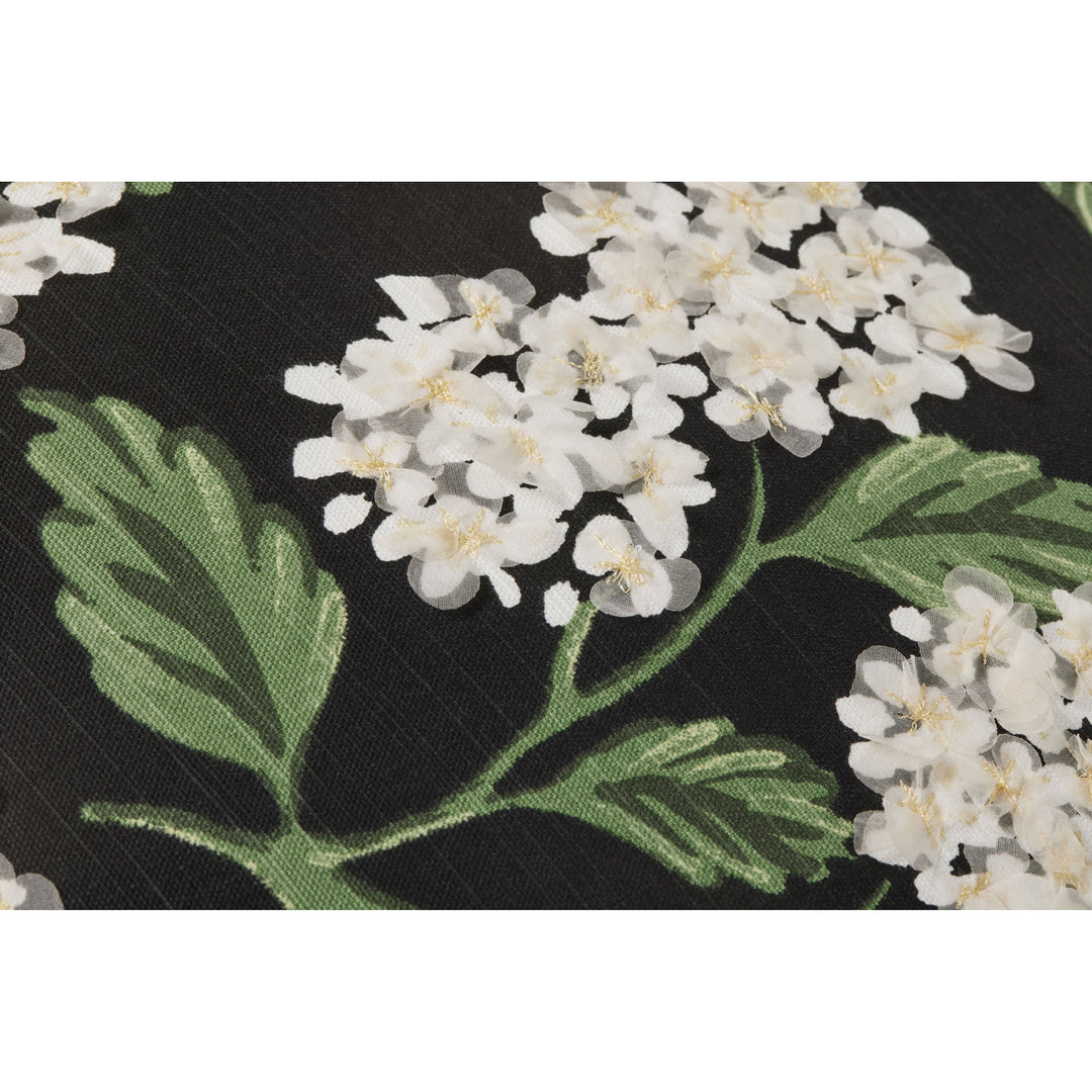 Rifle Paper Co. x Loloi PRP0019 Hydrangea Black 22" x 22" Cover Only Pillow