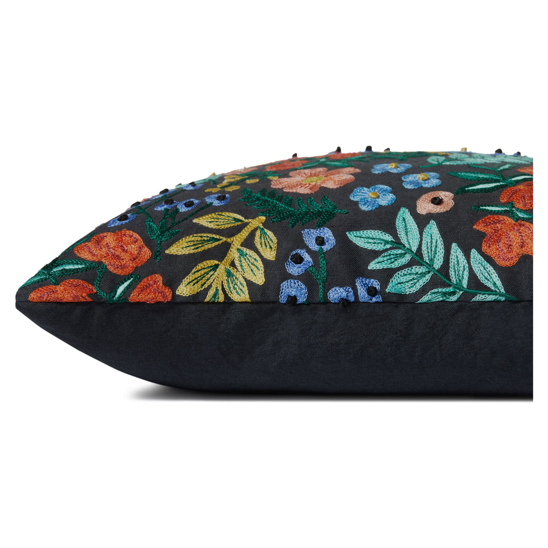 Rifle Paper Co. x Loloi PRP0028 Wildwood Garden Black 13" x 21" Cover Only Pillow