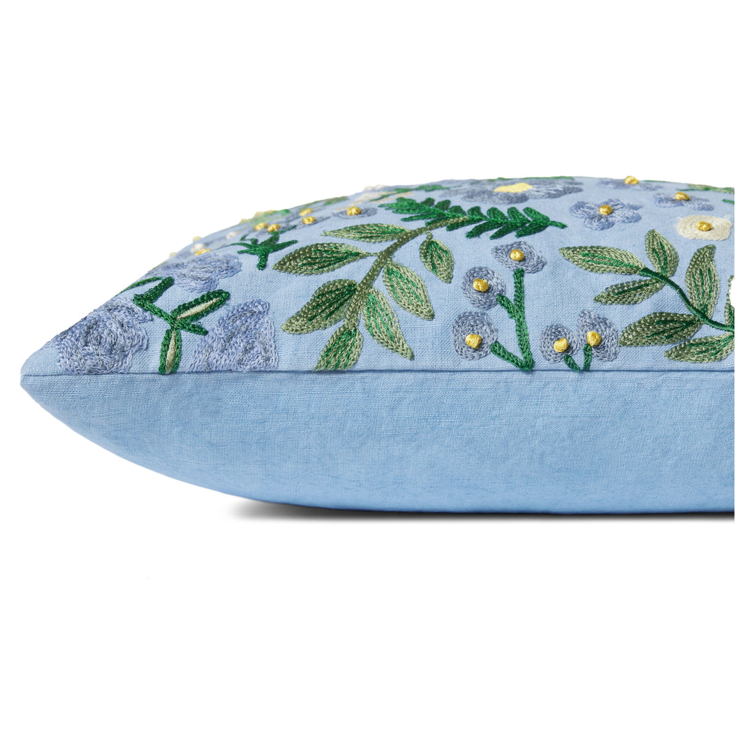 Rifle Paper Co. x Loloi PRP0029 Wildwood Garden Periwinkle 13" x 21" Cover w/Poly Pillow