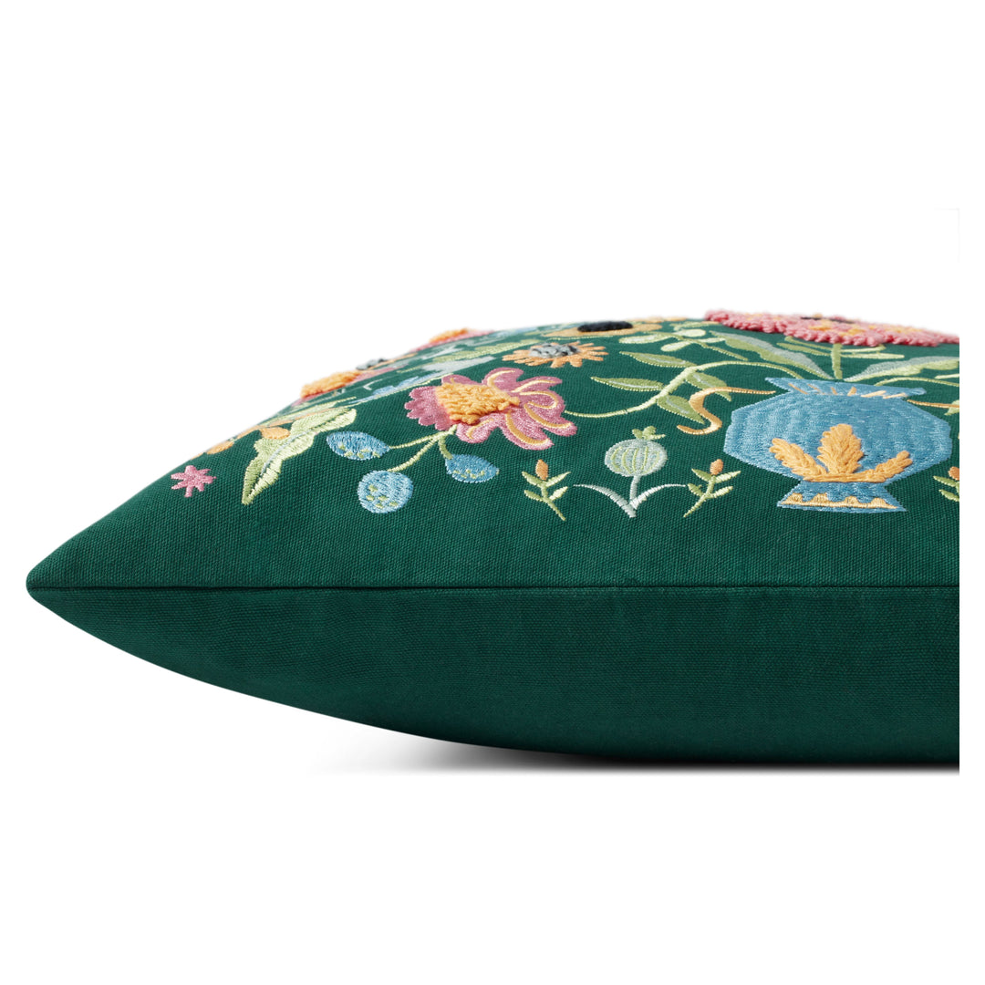 Rifle Paper Co. x Loloi PRP0050 Evergreen / Multi 18'' x 18'' Cover Only Pillow