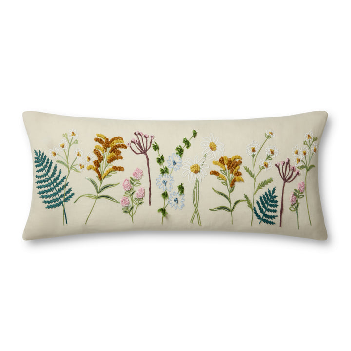 Rifle Paper Co. x Loloi PRP0048 Cream 13'' x 35'' Cover Only Pillow