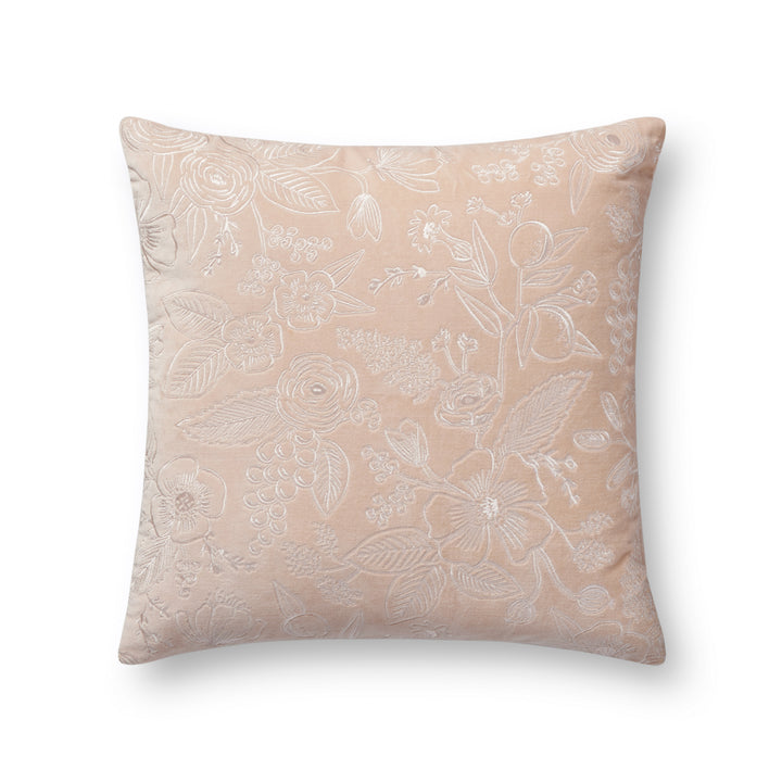 Rifle Paper Co. x Loloi PRP0056 Blush 18'' x 18'' Cover Only Pillow