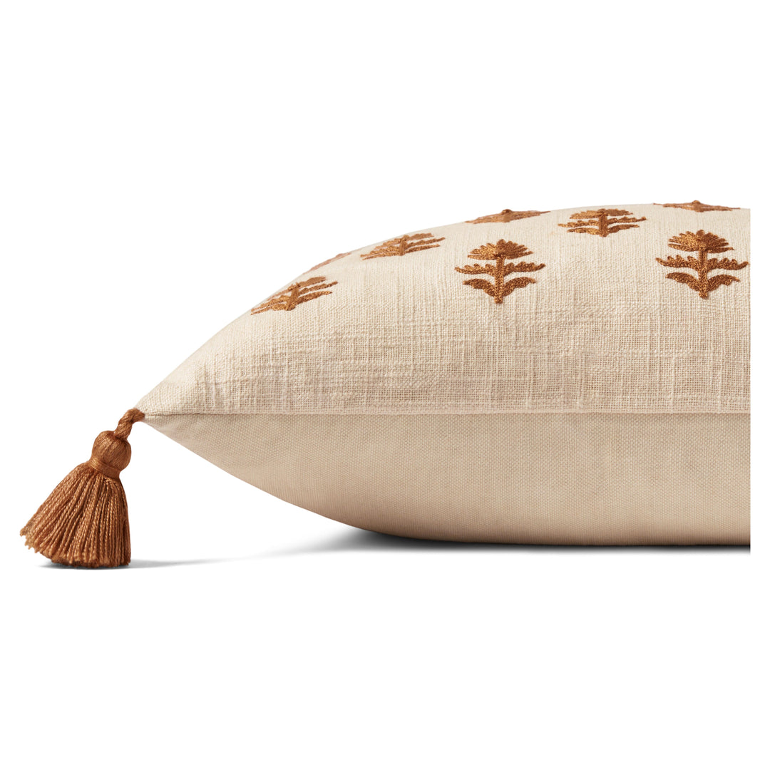 Magnolia Home by Joanna Gaines x Loloi Addison PMH0051 Beige / Rust 13'' x 21'' Cover Only Pillow