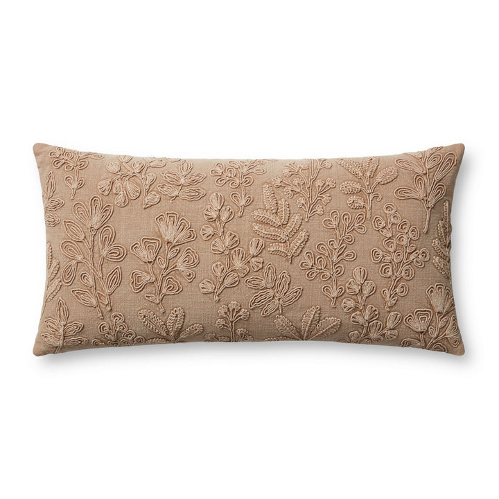 Magnolia Home by Joanna Gaines x Loloi Louise PMH0054 Natural 12'' x 27'' Cover w/Down Pillow