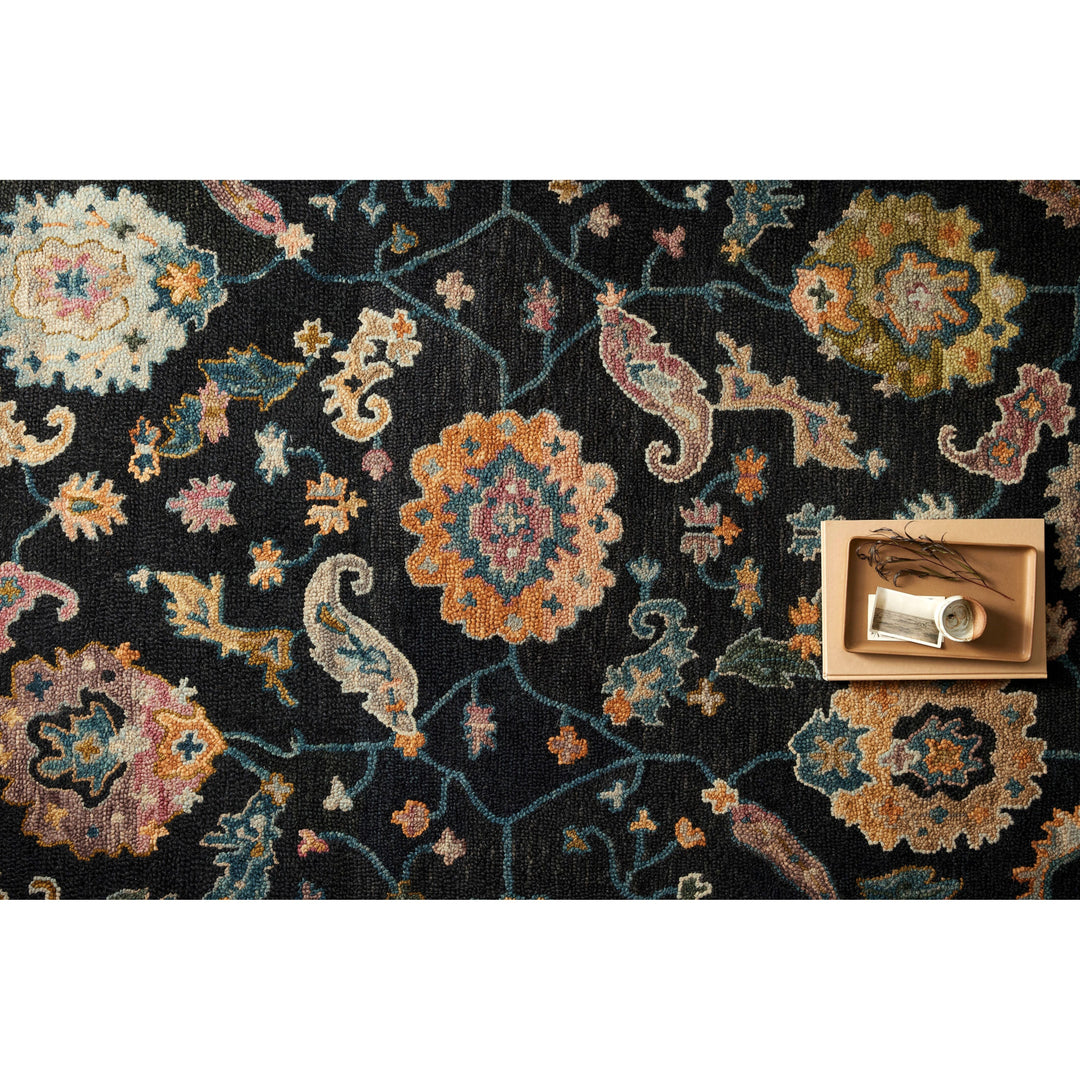 Loloi Padma Black / Multi 2'-6" x 9'-9" Runner Rug