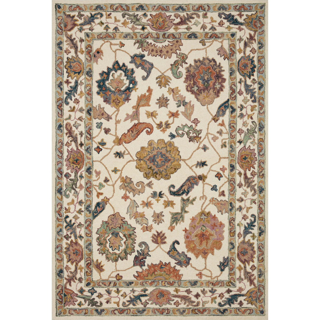 Loloi Padma White / Multi 18" x 18" Sample Rug