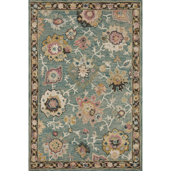 Loloi Padma Teal / Multi 3'-0" x 3'-0" Round Accent Rug