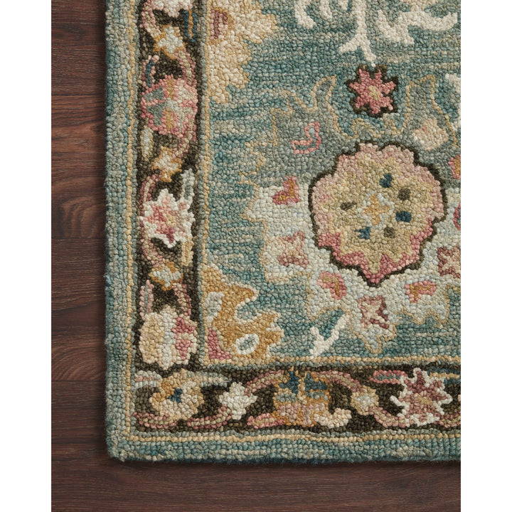 Loloi Padma Teal / Multi 3'-0" x 3'-0" Round Accent Rug