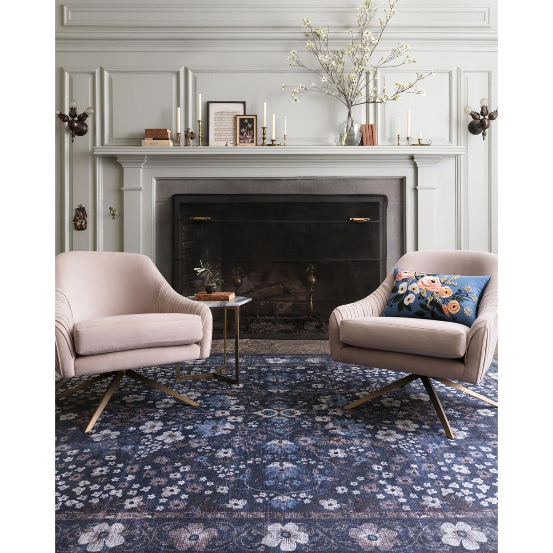 Rifle Paper Co. x Loloi Palais Navy 3'-9" x 5'-9" Accent Rug