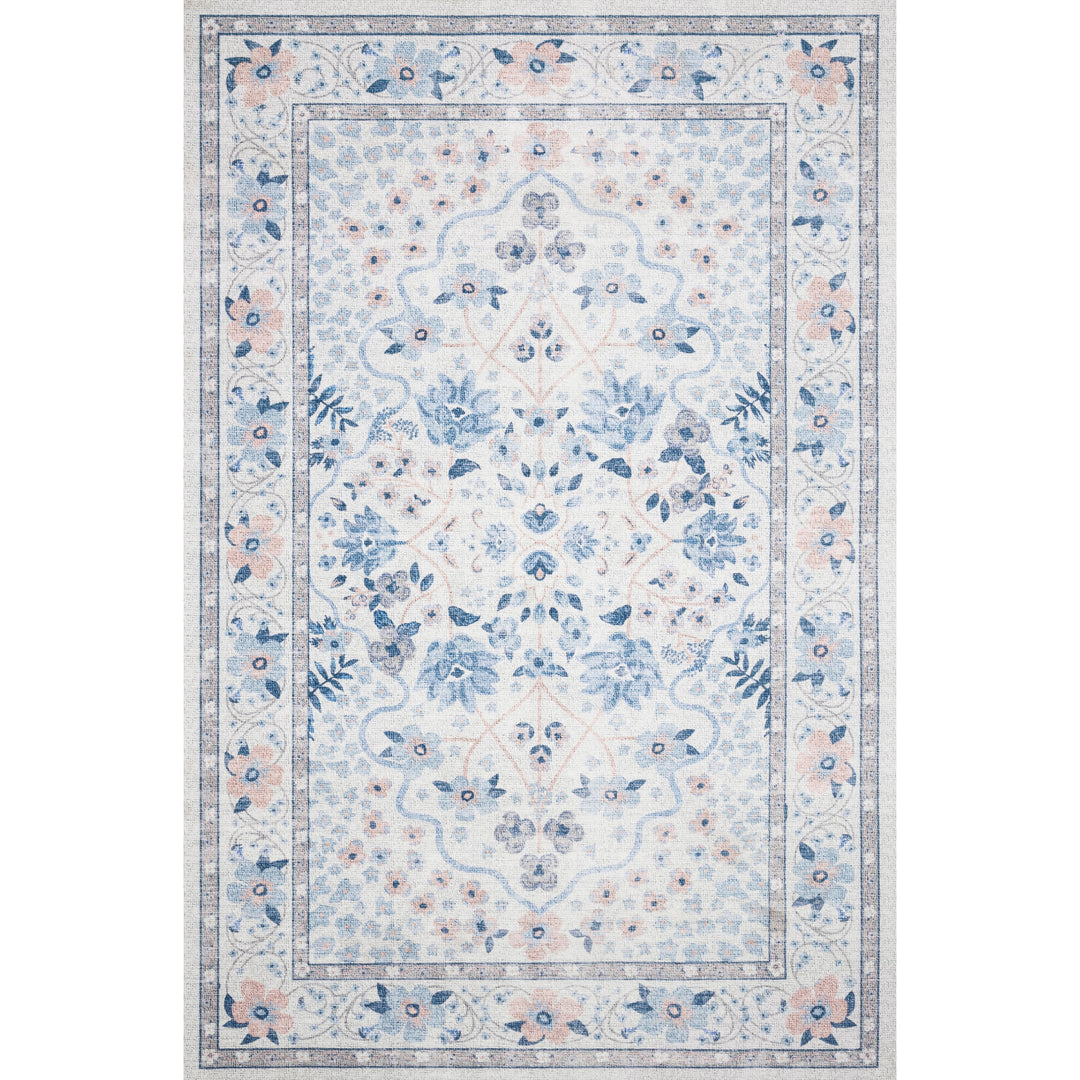 Rifle Paper Co. x Loloi Palais Snow / Sky 18" x 18" Sample Rug