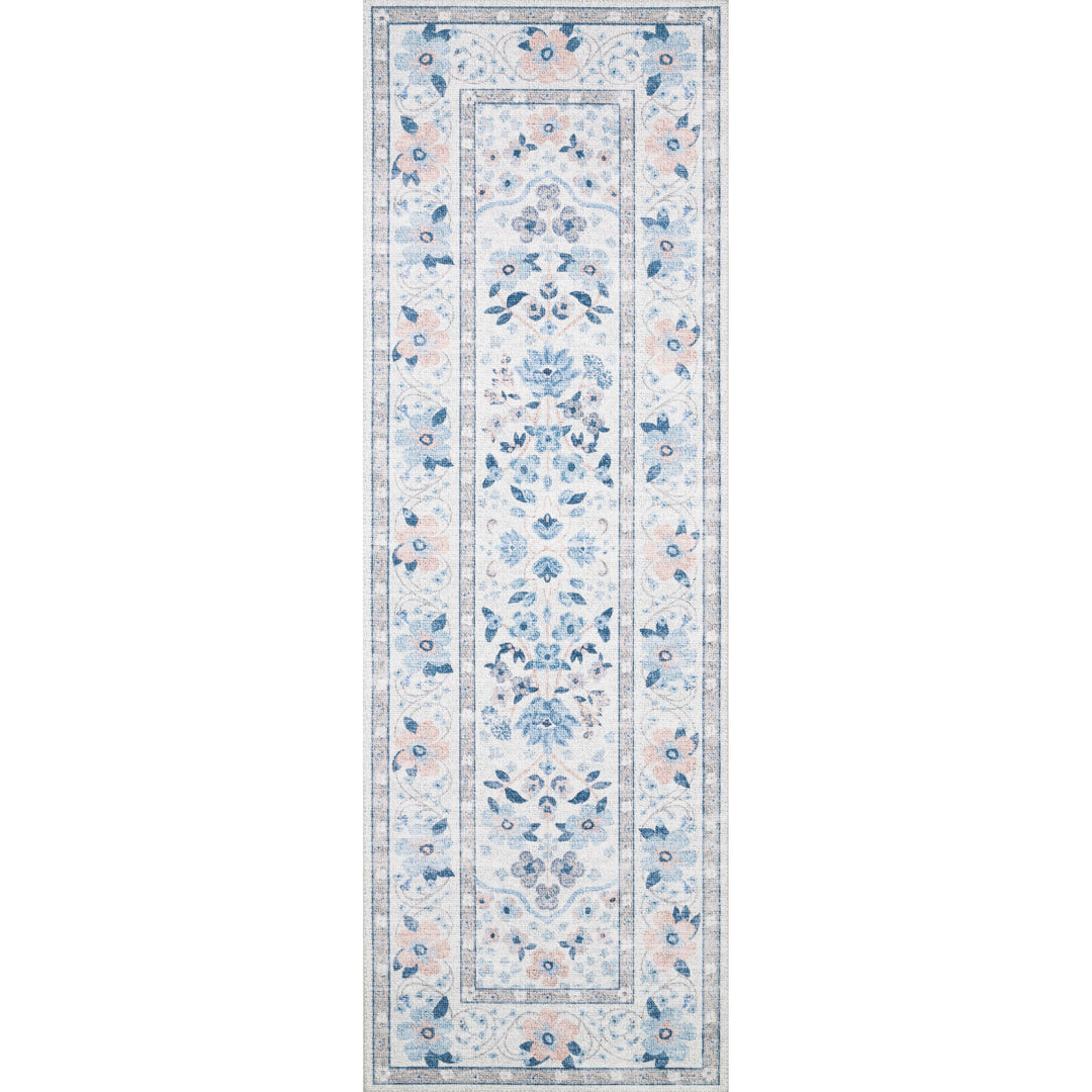 Rifle Paper Co. x Loloi Palais Snow / Sky 3'-9" x 5'-9" Accent Rug